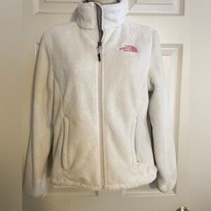The North Face White Jacket Extra Small with Breast Cancer‎ Symbol on Sleeve